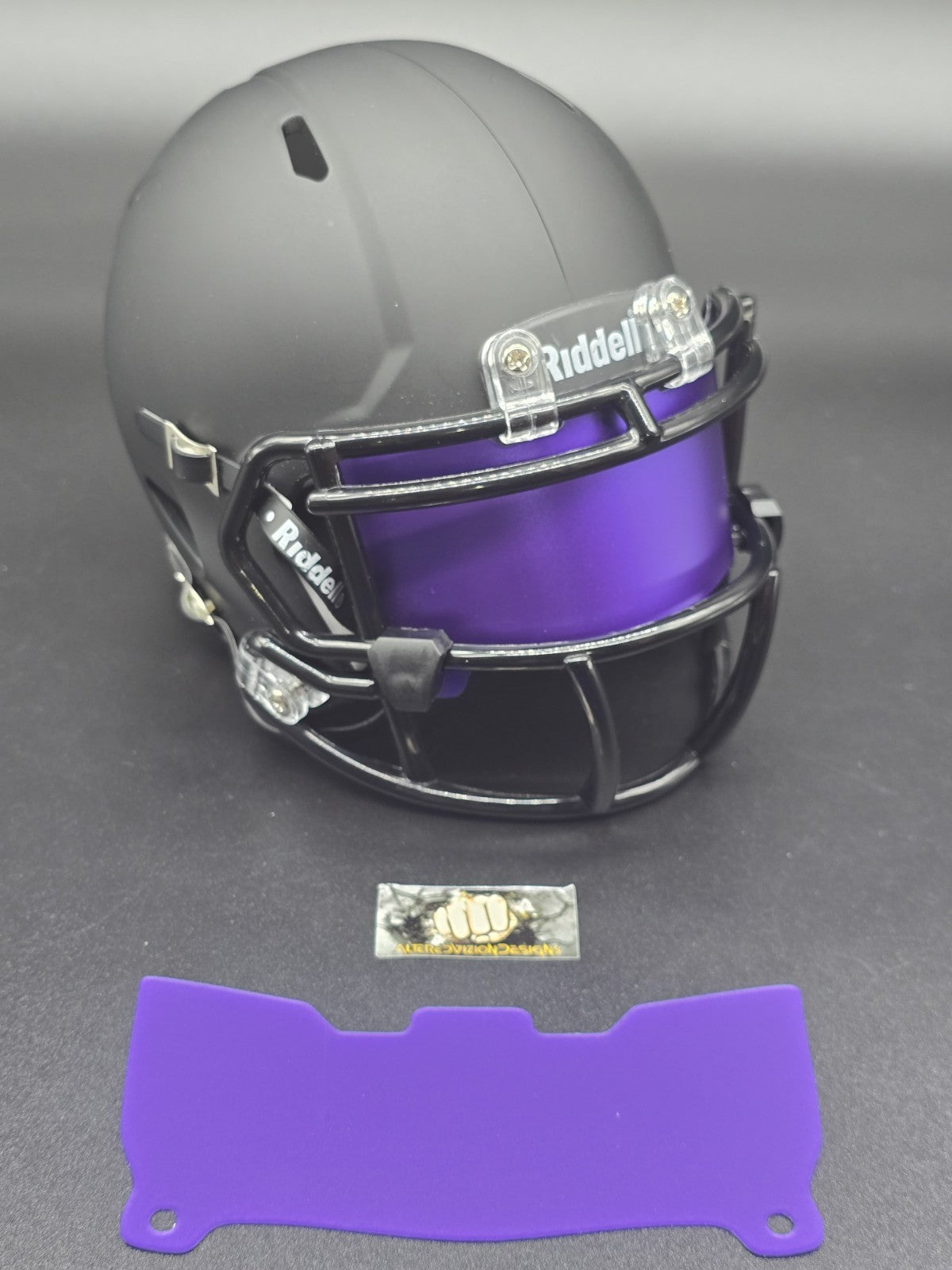 Custom Purple Blaze Mini Helmet Visor (Thin Flexi Style)  Riddell compatible