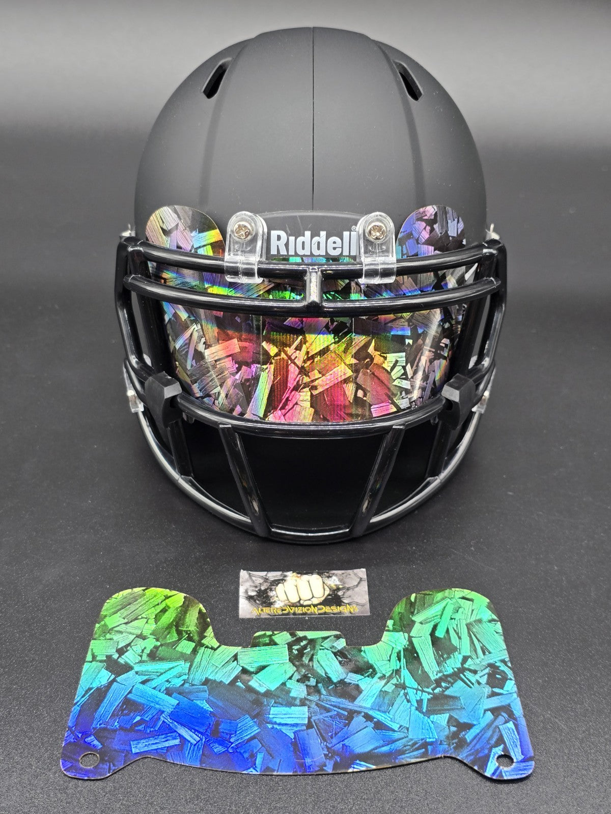 Custom Silver Gloss Mini Helmet Visor (Thin Flexi Style) Riddell compatible