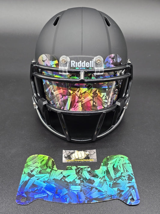 Custom Silver Gloss Mini Helmet Visor (Thin Flexi Style)  Riddell compatible