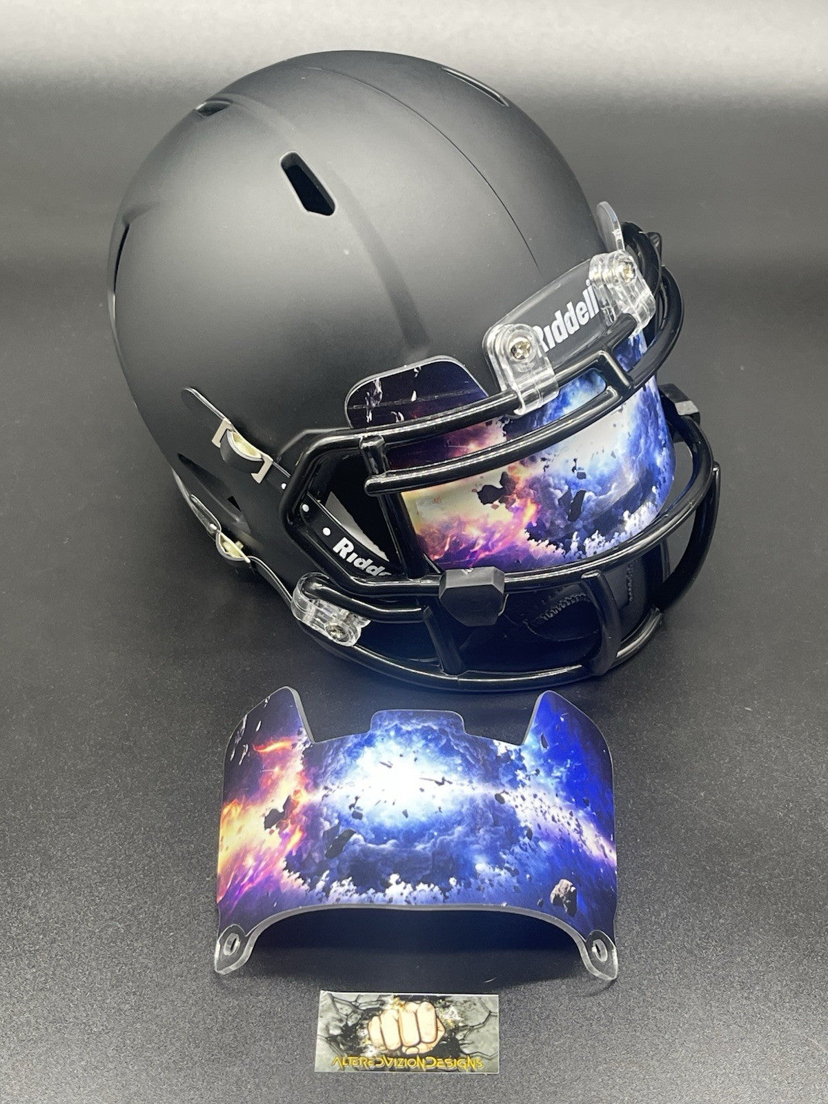 Interstellar Explosion Custom Mini Helmet Visor (Hard Style) Riddell Compatible