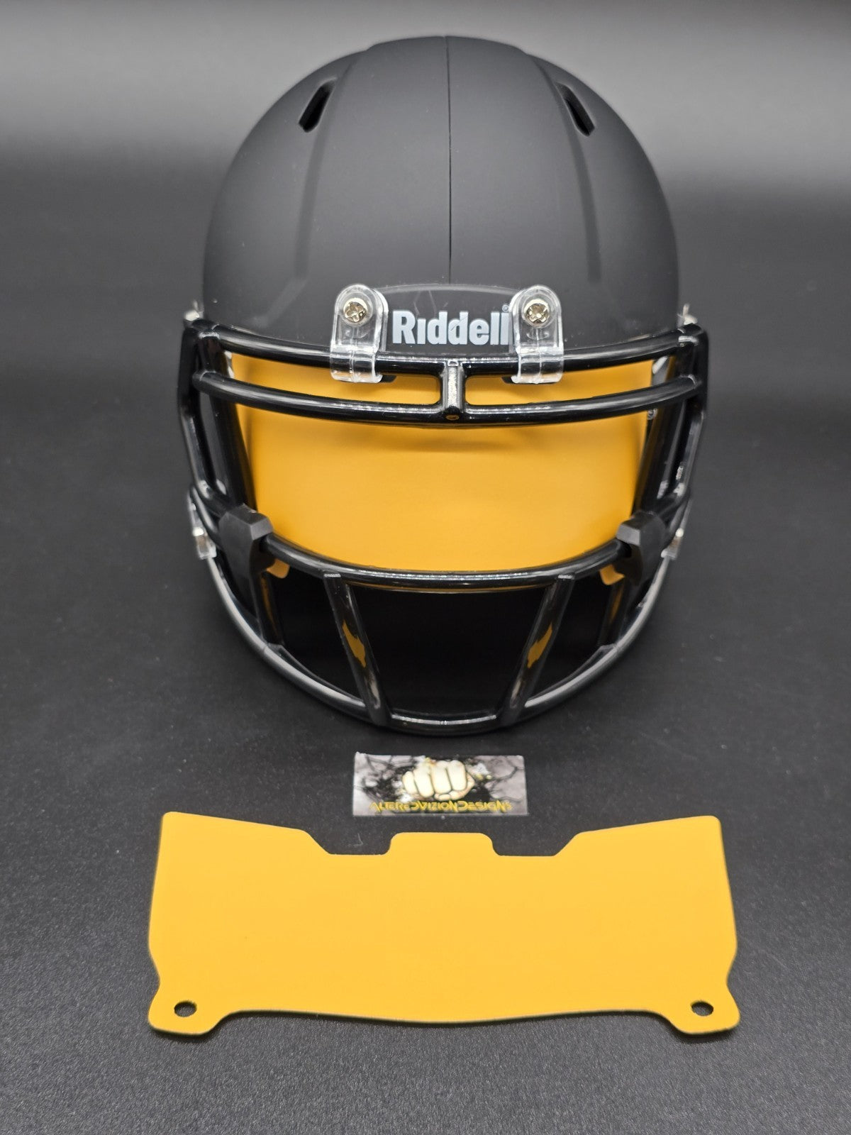 Custom Gold Matte Mini Helmet Visor (Thin Flexi Style)  Riddell compatible