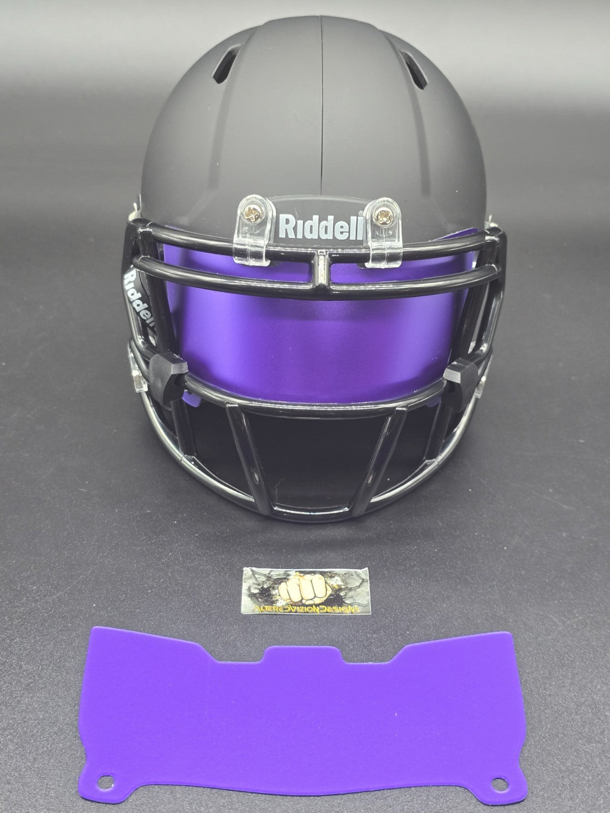 Custom Purple Blaze Mini Helmet Visor (Thin Flexi Style)  Riddell compatible