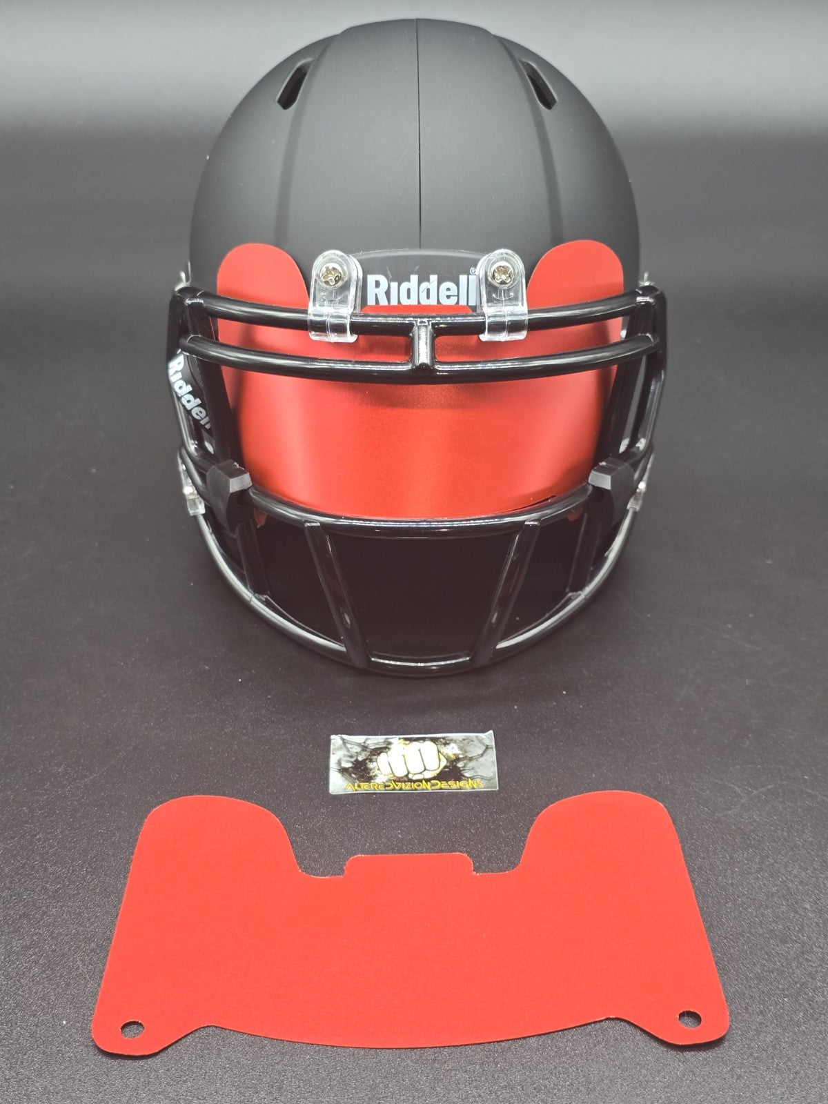 Custom Red Blaze Mini Helmet Visor (Thin Flexi Style)  Riddell compatible