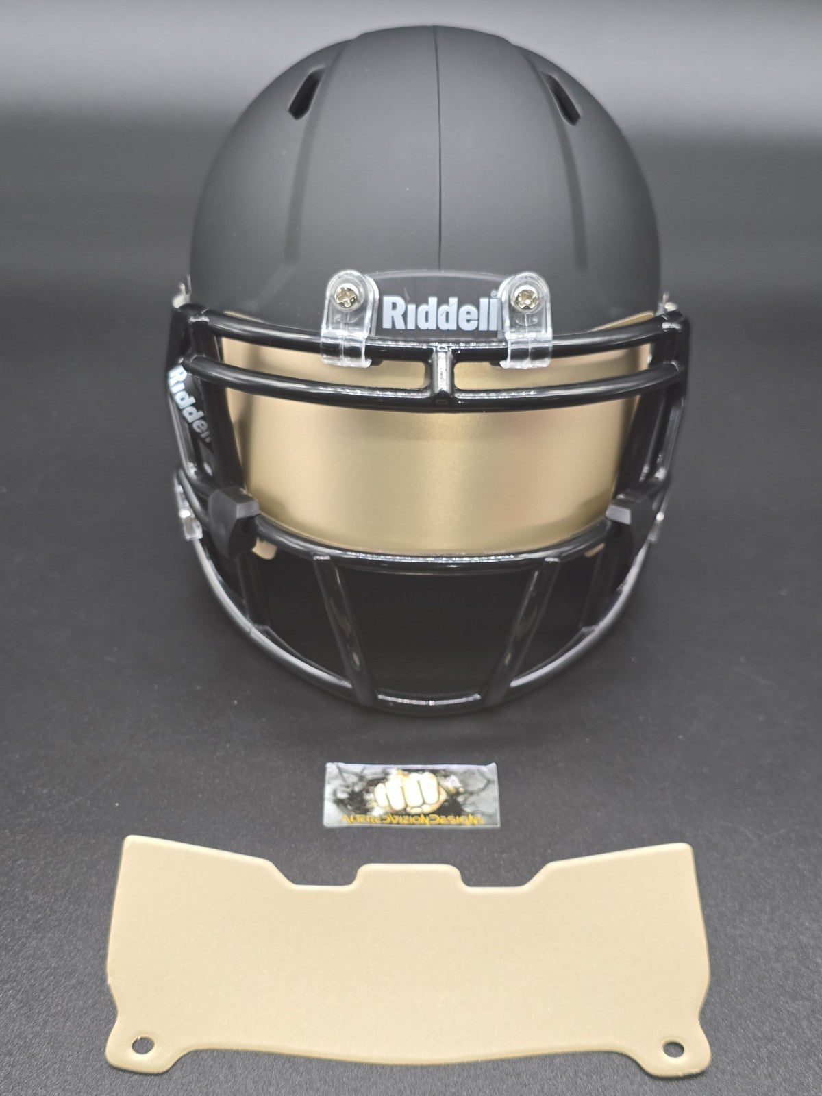 Custom Tan Blaze Mini Helmet Visor (Thin Flexi Style)  Riddell compatible