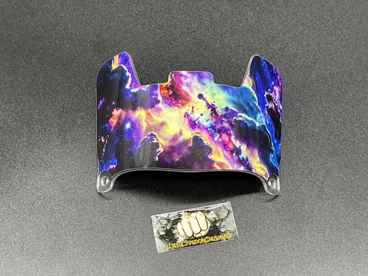 Rainbow Galaxy Clouds Custom Mini Helmet Visor (Hard Style) Riddell Compatible