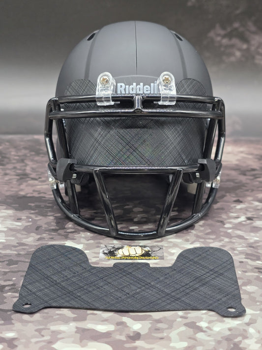 Custom Black Plaid Mini Helmet Visor (Thin Flexi Style)  Riddell compatible