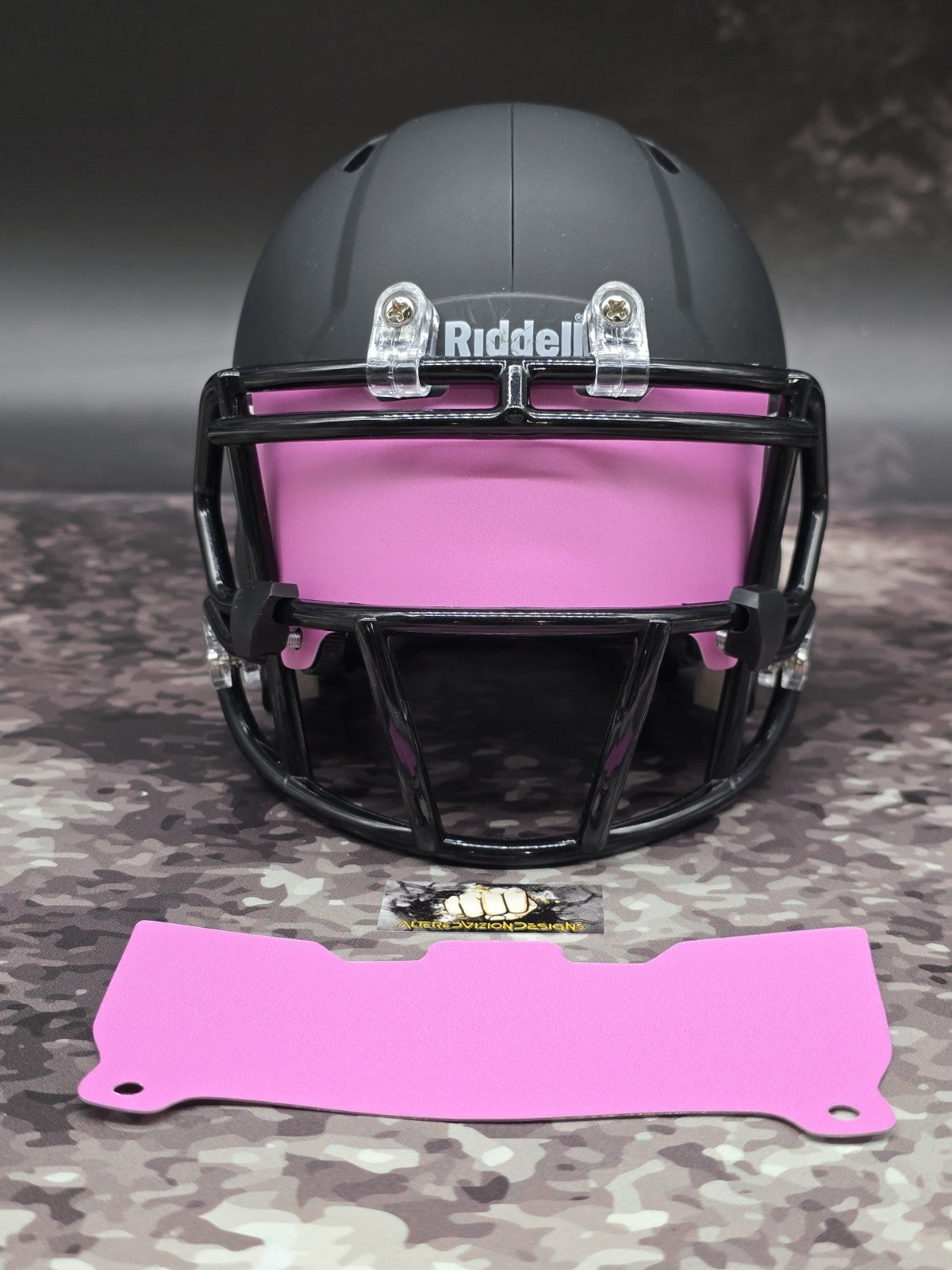 Custom Pink Matte Mini Helmet Visor (Thin Flexi Style)  Riddell compatible