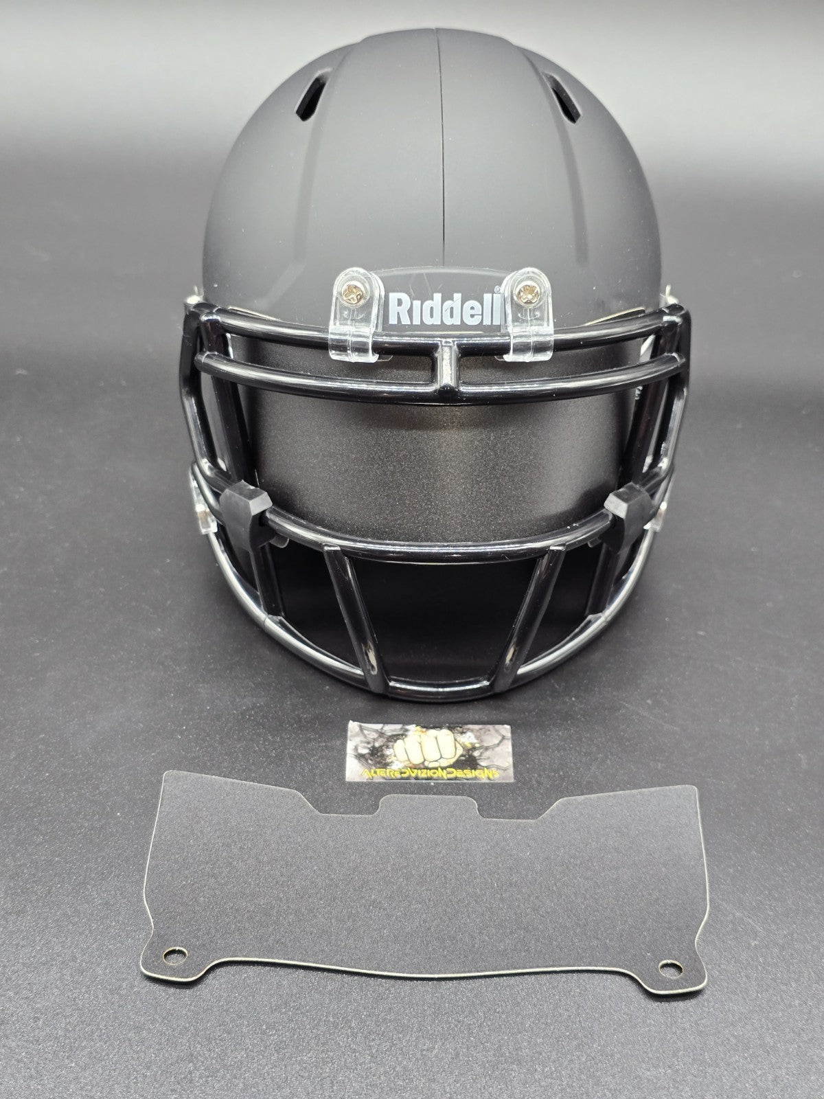 Custom Black Matte Mini Helmet Visor (Thin Flexi Style)  Riddell compatible