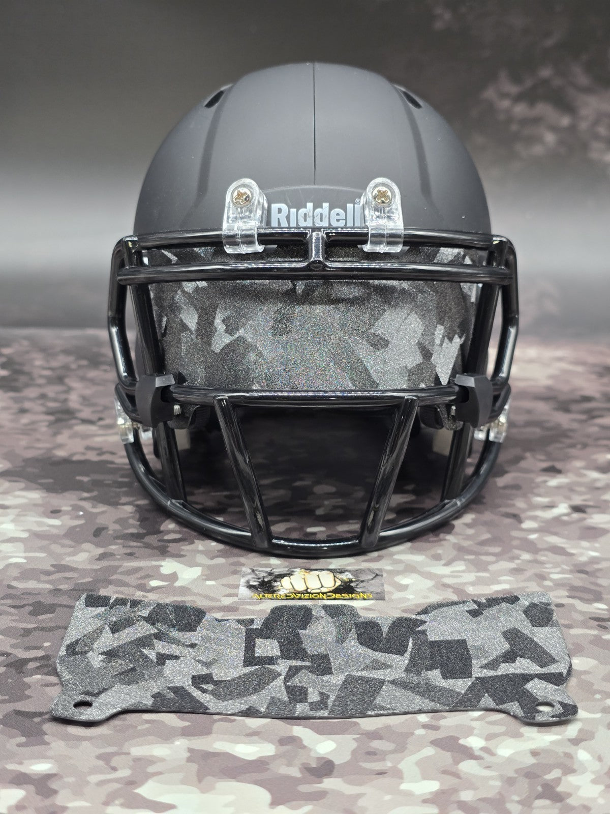 Custom Gray Spec Mini Helmet Visor (Thin Flexi Style) Riddell compatible