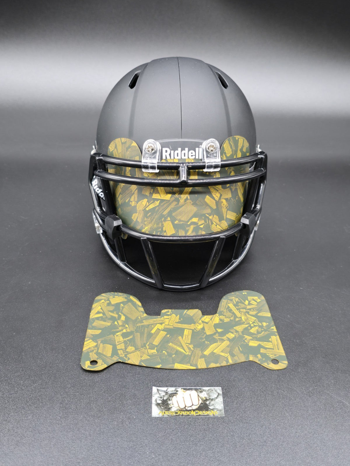 Custom Gold Matte Mini Helmet Visor (Thin Flexi Style)  Riddell compatible