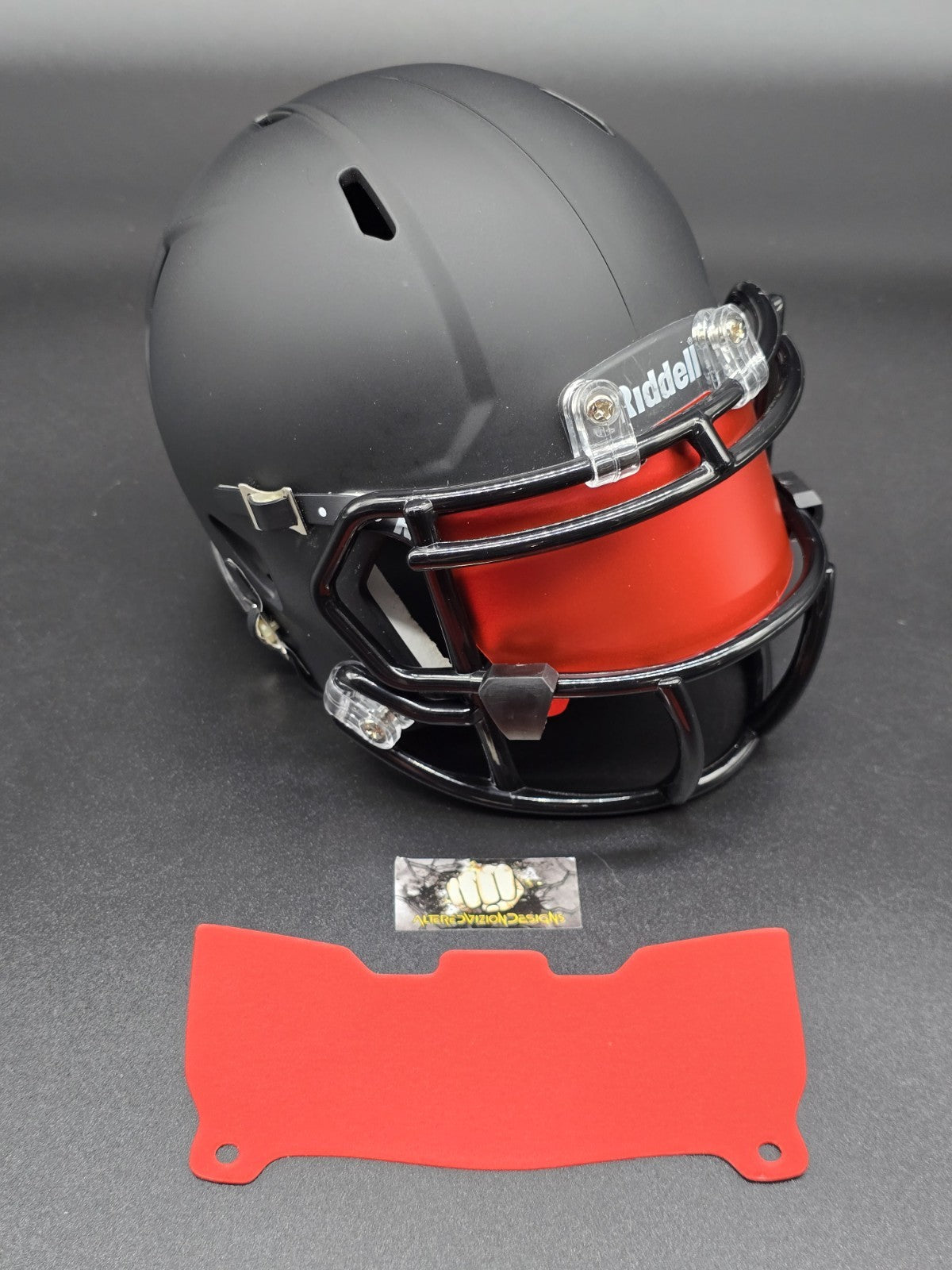 Custom Red Blaze Mini Helmet Visor (Thin Flexi Style)  Riddell compatible