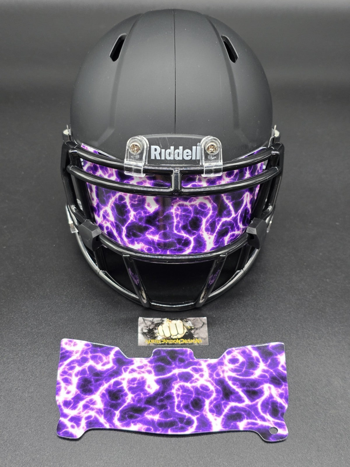 Custom Electric Purple Mini Helmet Visor (Thin Flexi Style) Riddell compatible