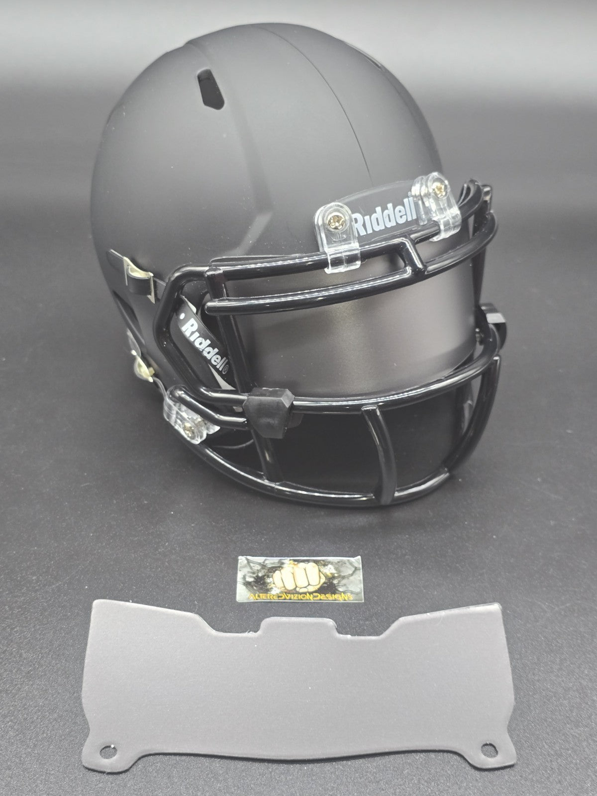 Custom Lite Gray Blaze Mini Helmet Visor (Thin Flexi Style) Riddell compatible