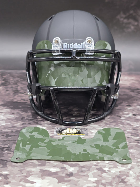 Custom Army Green Mini Helmet Visor (Thin Flexi Style)  Riddell compatible