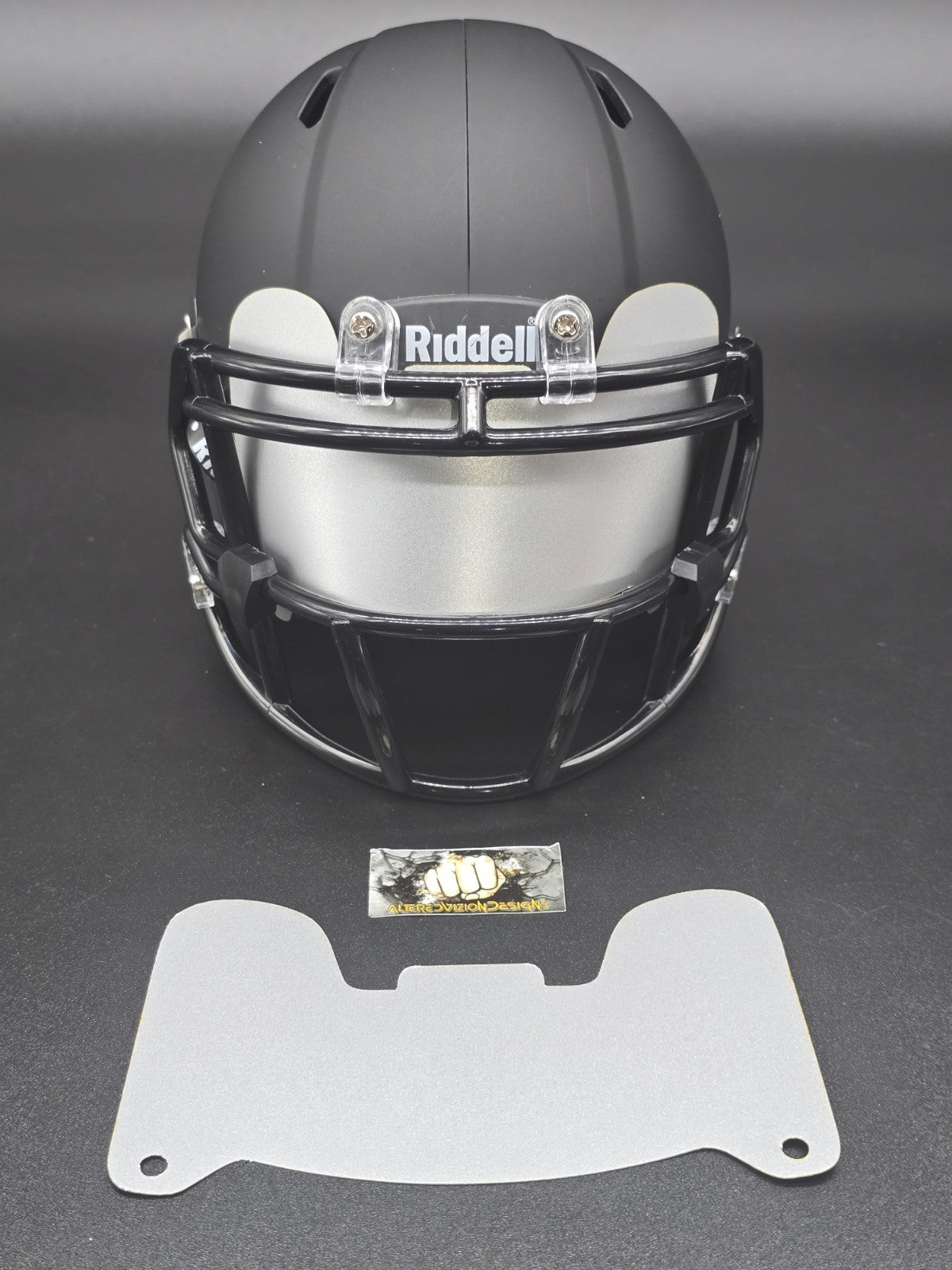 Custom Silver Blaze Mini Helmet Visor (Thin Flexi Style)  Riddell compatible