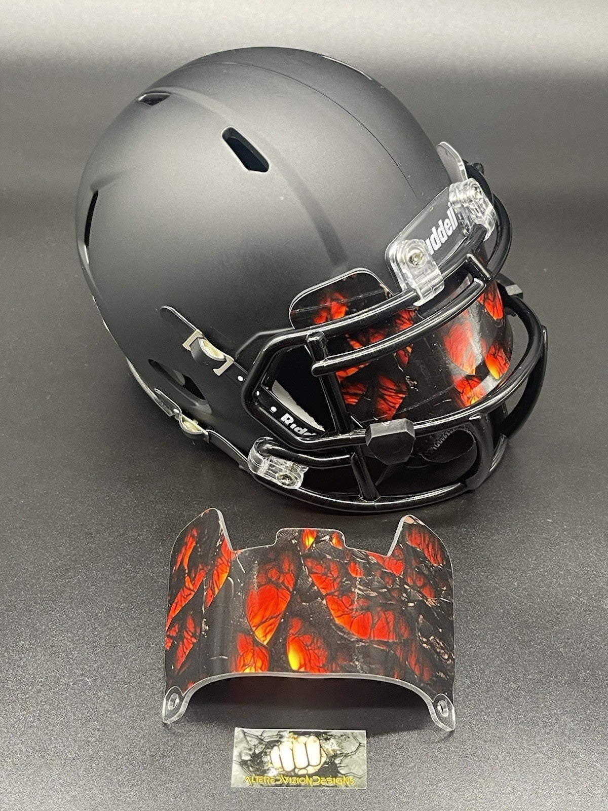 Molten Lava Custom Mini Helmet Visor (Hard Style) Riddell Compatible