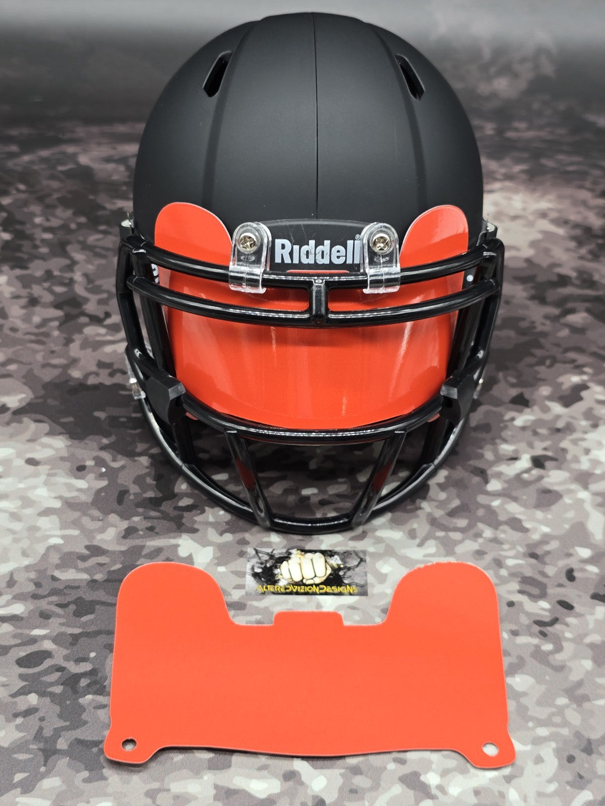 Custom Orange Gloss Mini Helmet Visor (Thin Flexi Style)  Riddell compatible