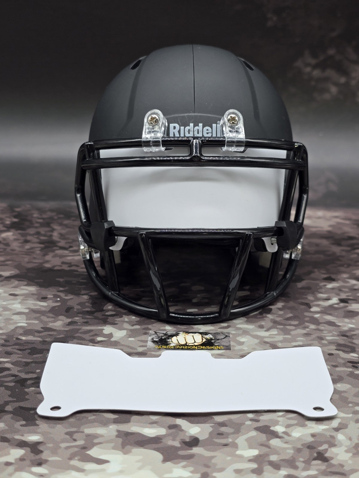 Custom White Matte Mini Helmet Visor (Thin Flexi Style)  Riddell compatible