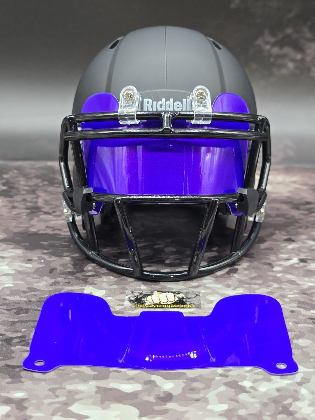 Custom Purple Gloss Mini Helmet Visor (Thin Flexi Style)  Riddell compatible