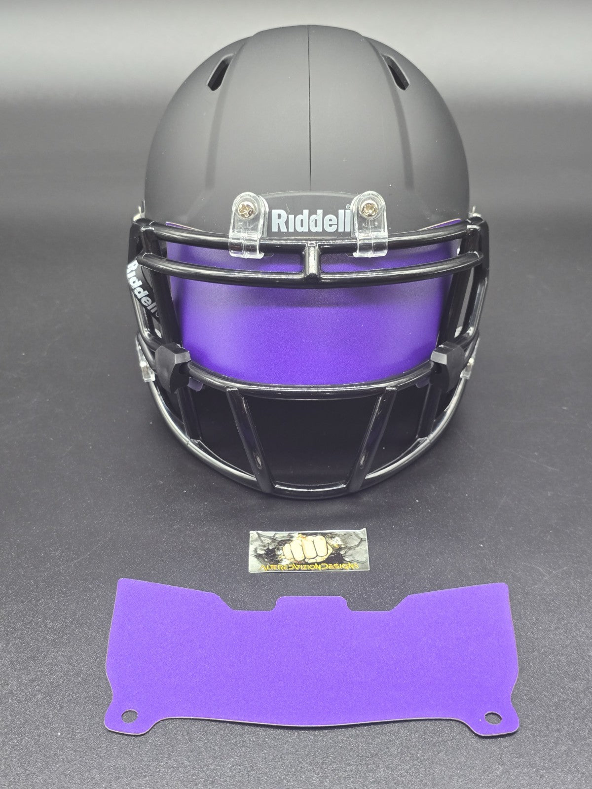 Custom Purple Matte Mini Helmet Visor (Thin Flexi Style)  Riddell compatible