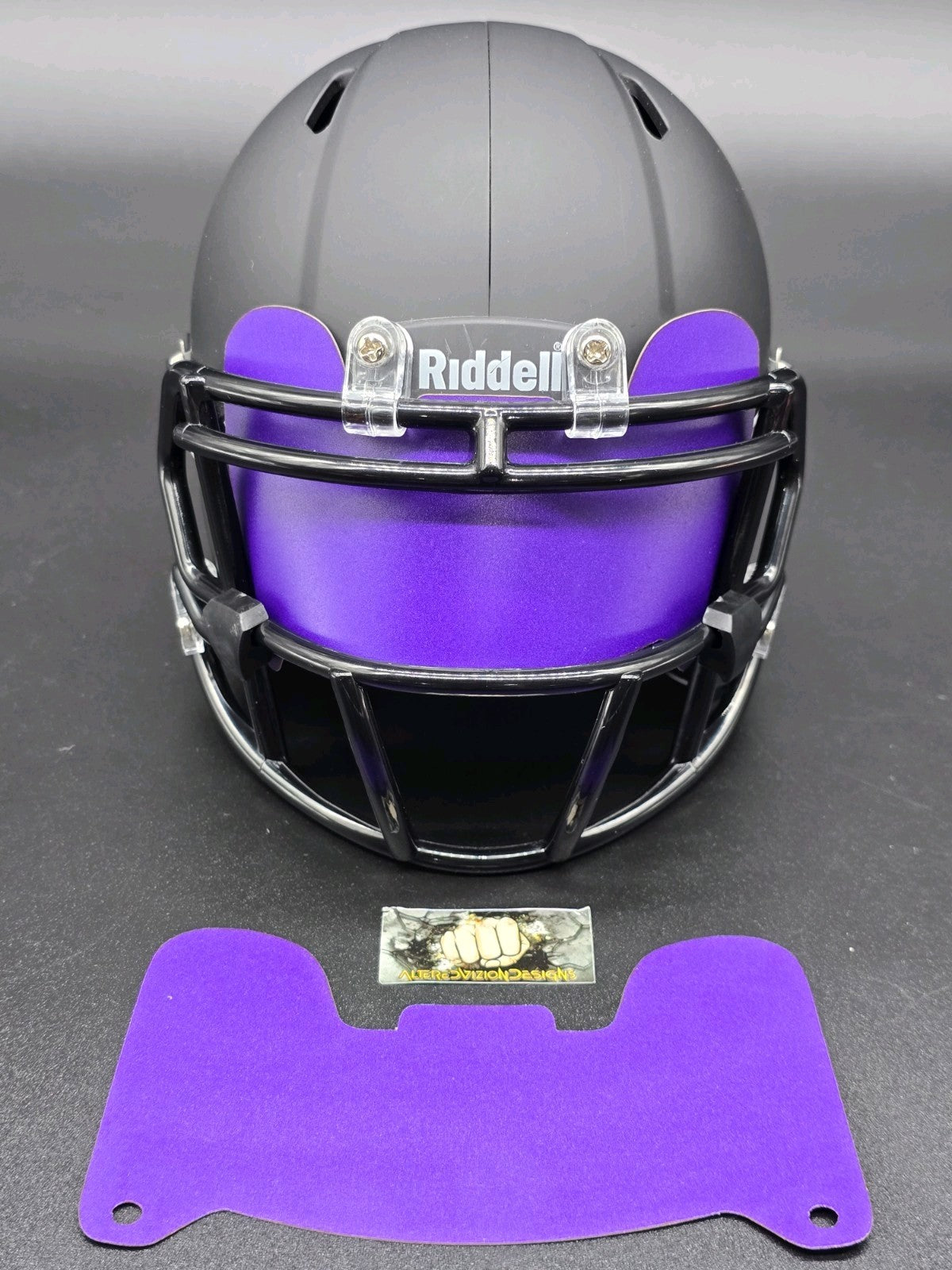 Custom Purple Matte Mini Helmet Visor (Thin Flexi Style)  Riddell compatible
