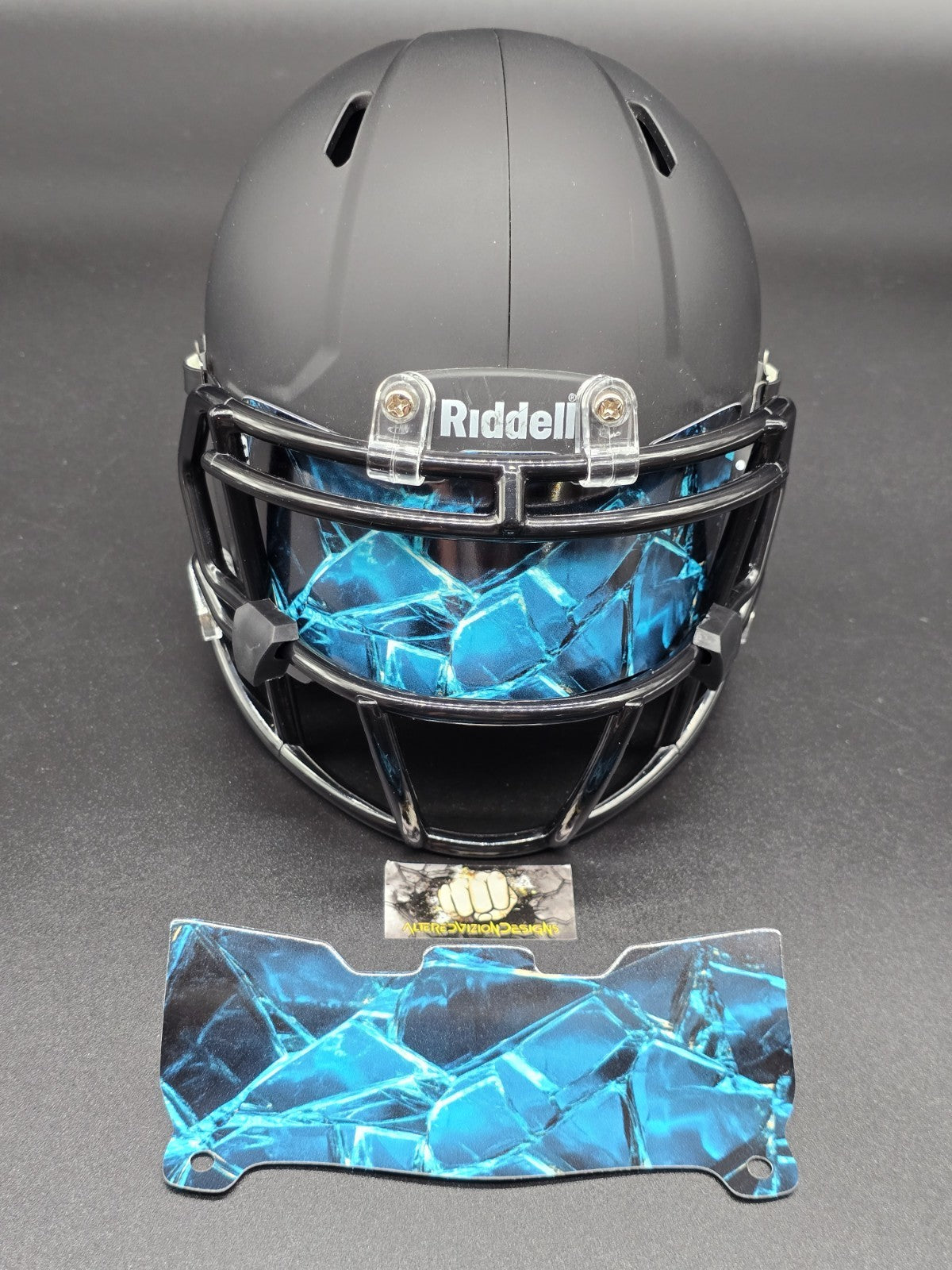Custom Blue Mini Helmet Visor (Thin Flexi Style)  Riddell compatible