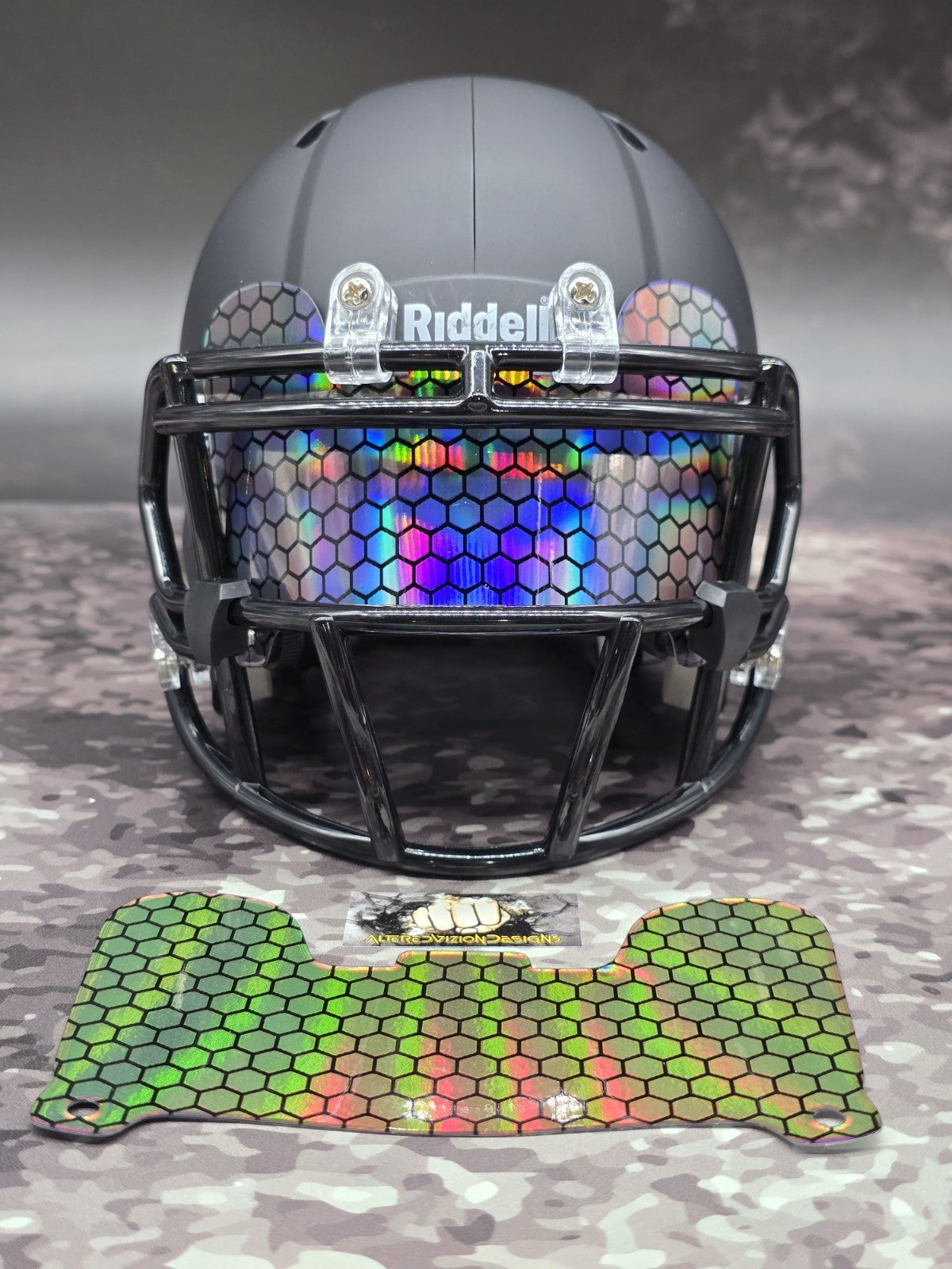 Custom Holographic Mini Helmet Visor (Thin Flexi Style)  Riddell compatible