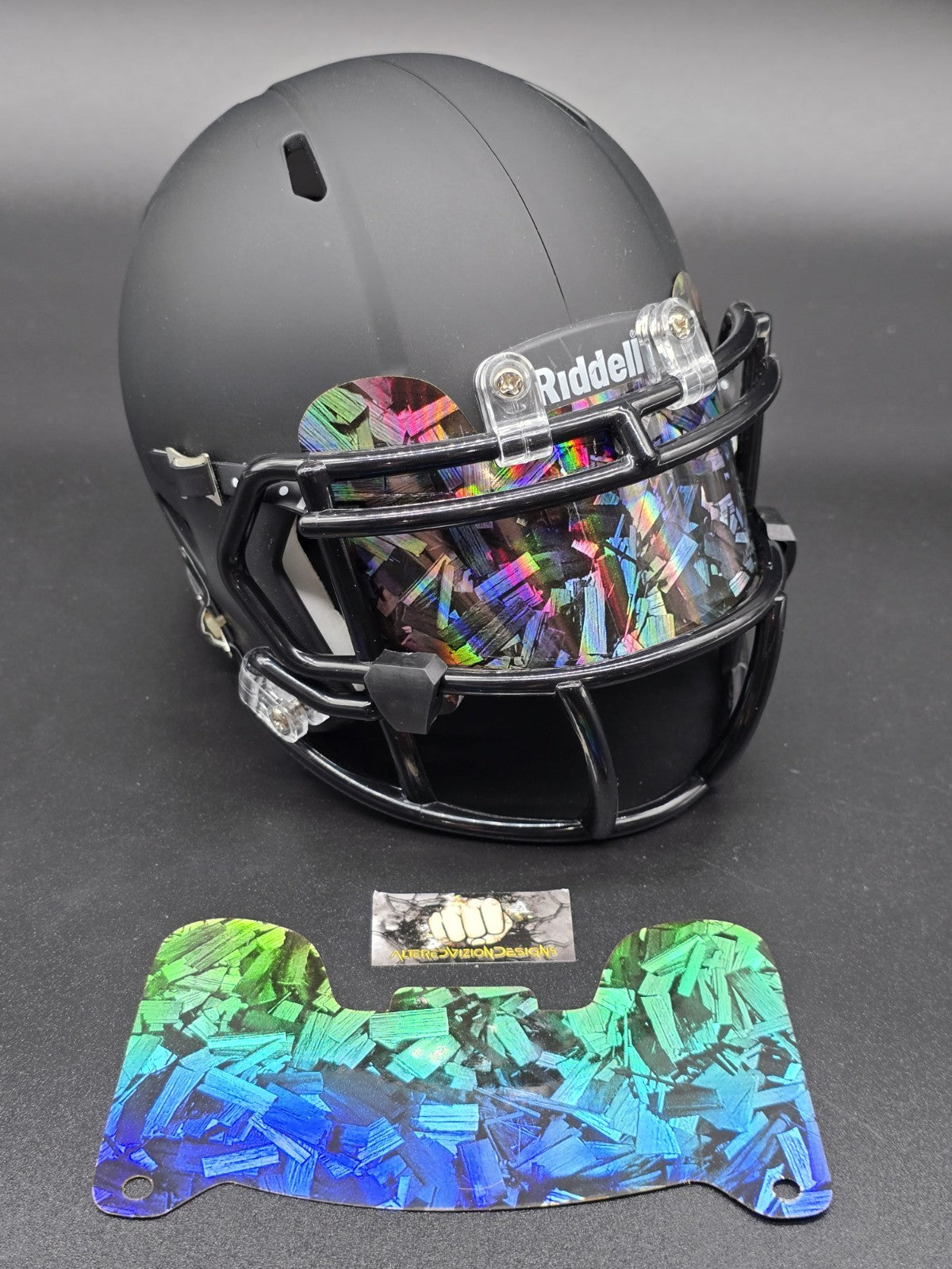 Custom Silver Gloss Mini Helmet Visor (Thin Flexi Style) Riddell compatible
