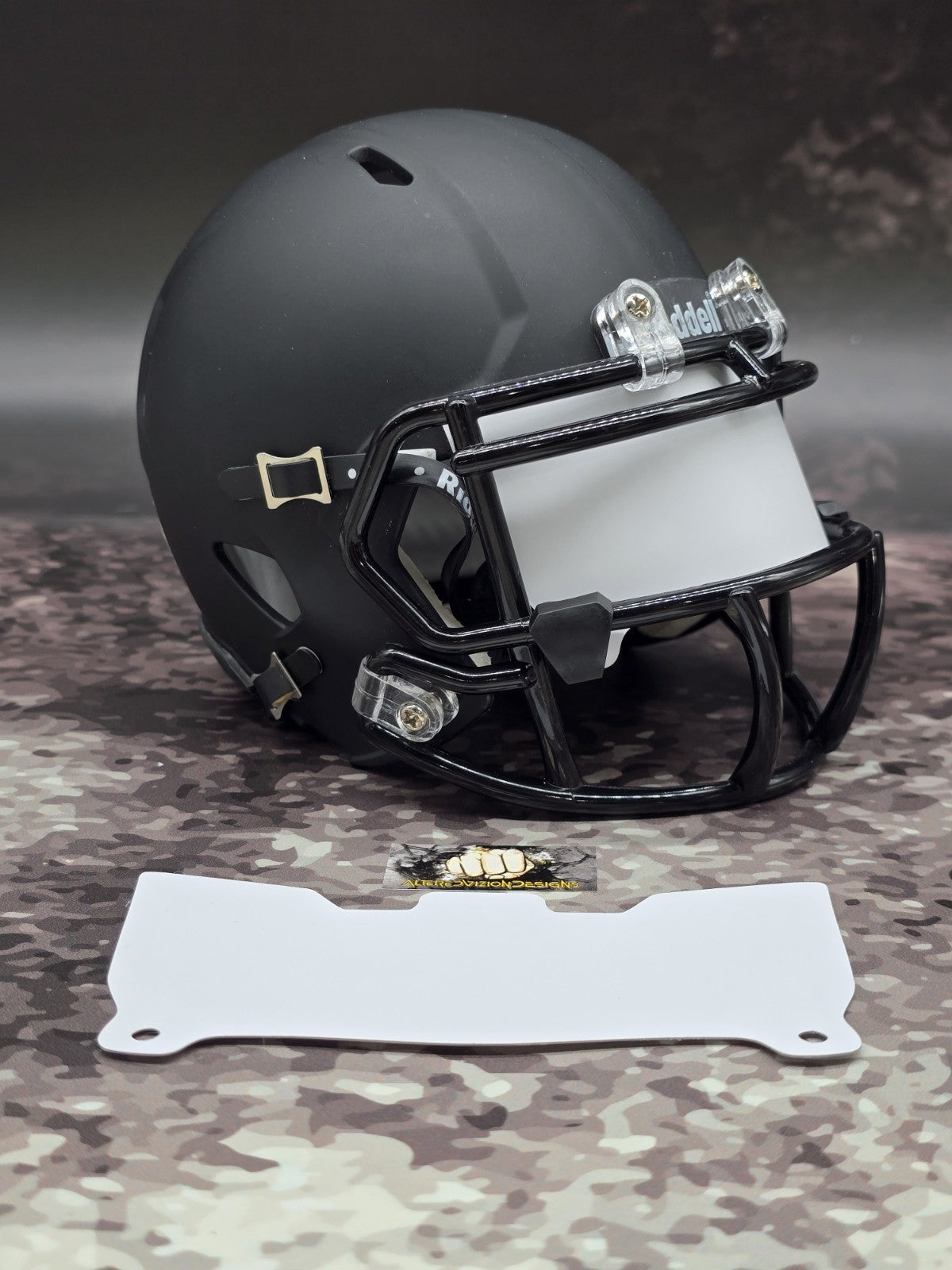 Custom White Matte Mini Helmet Visor (Thin Flexi Style)  Riddell compatible