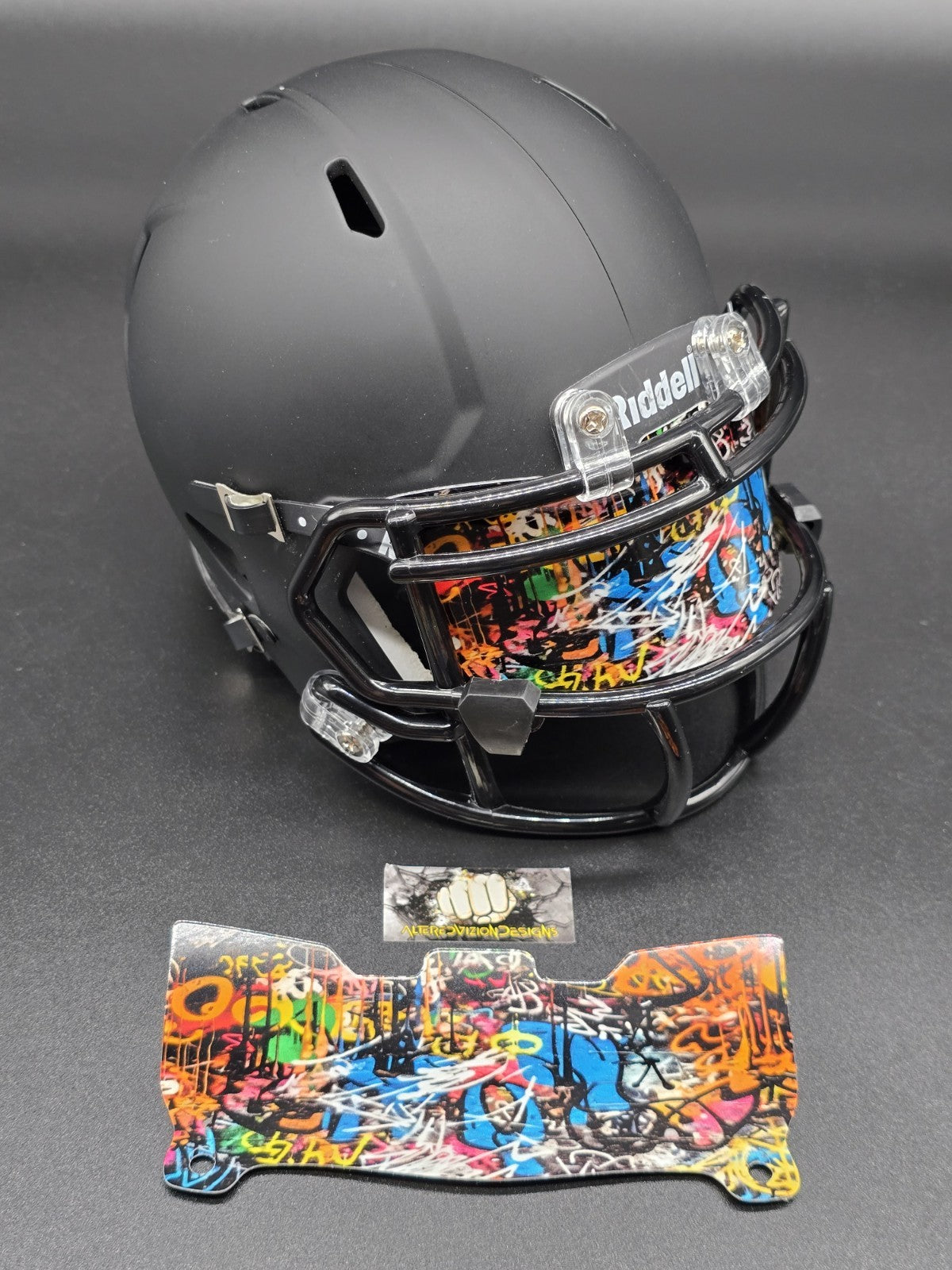 Custom Graffiti Mini Helmet Visor (Thin Flexi Style)  Riddell compatible