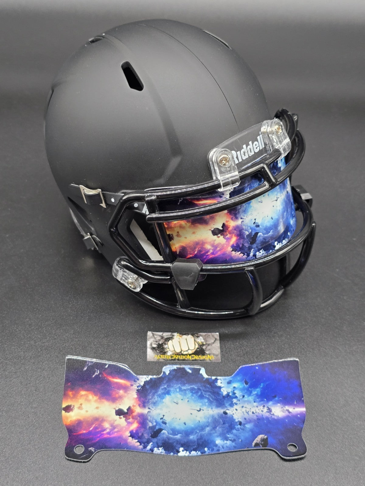 Custom Cosmic Blast Mini Helmet Visor (Thin Flexi Style)  Riddell compatible