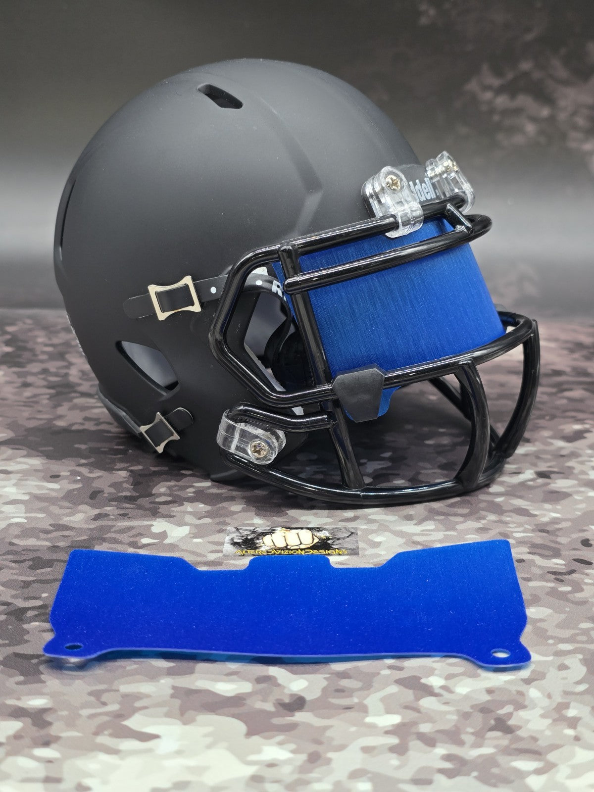Custom Brushed Metal Mini Helmet Visor (Thin Flexi Style)  Riddell compatible