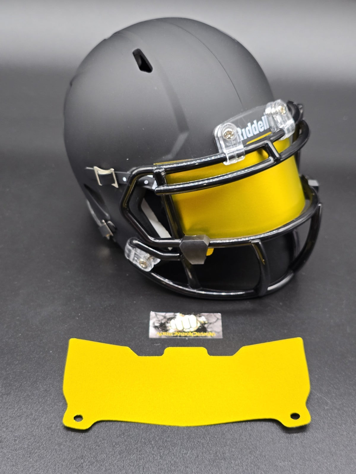 Custom Gold Blaze Mini Helmet Visor (Thin Flexi Style)  Riddell compatible