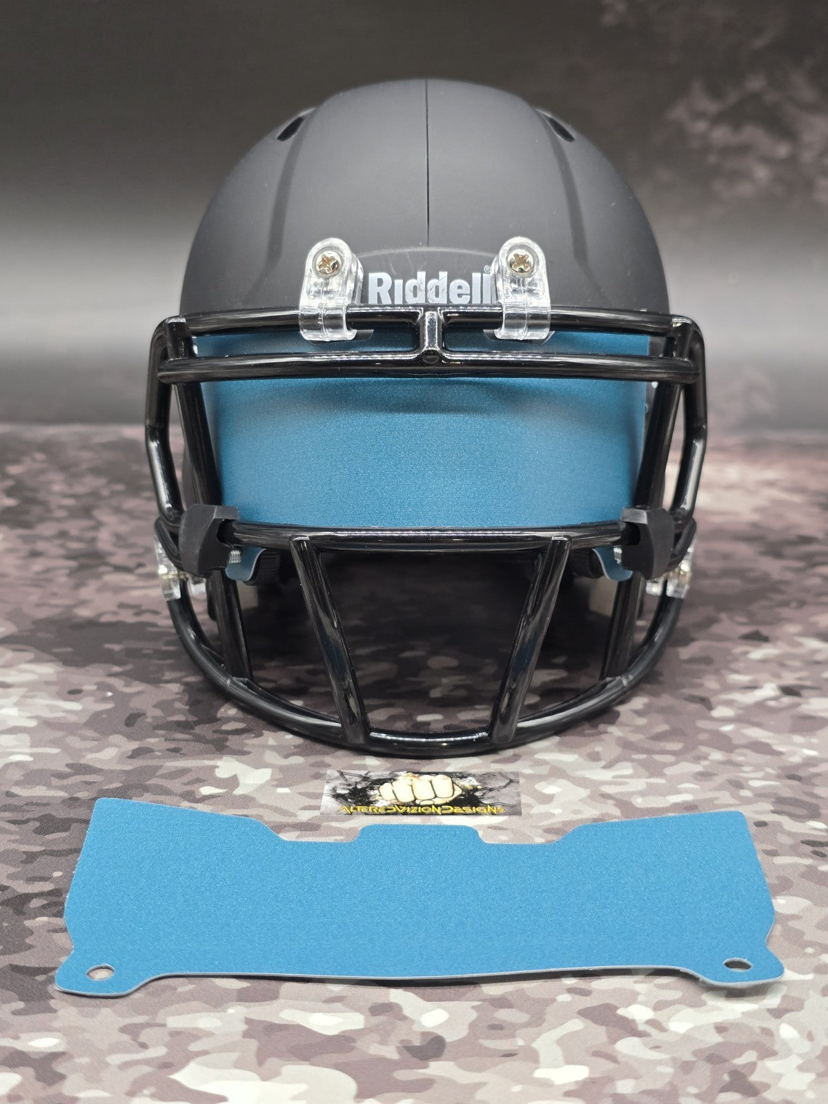 Custom Jaguars Blue Mini Helmet Visor (Thin Flexi Style)  Riddell compatible
