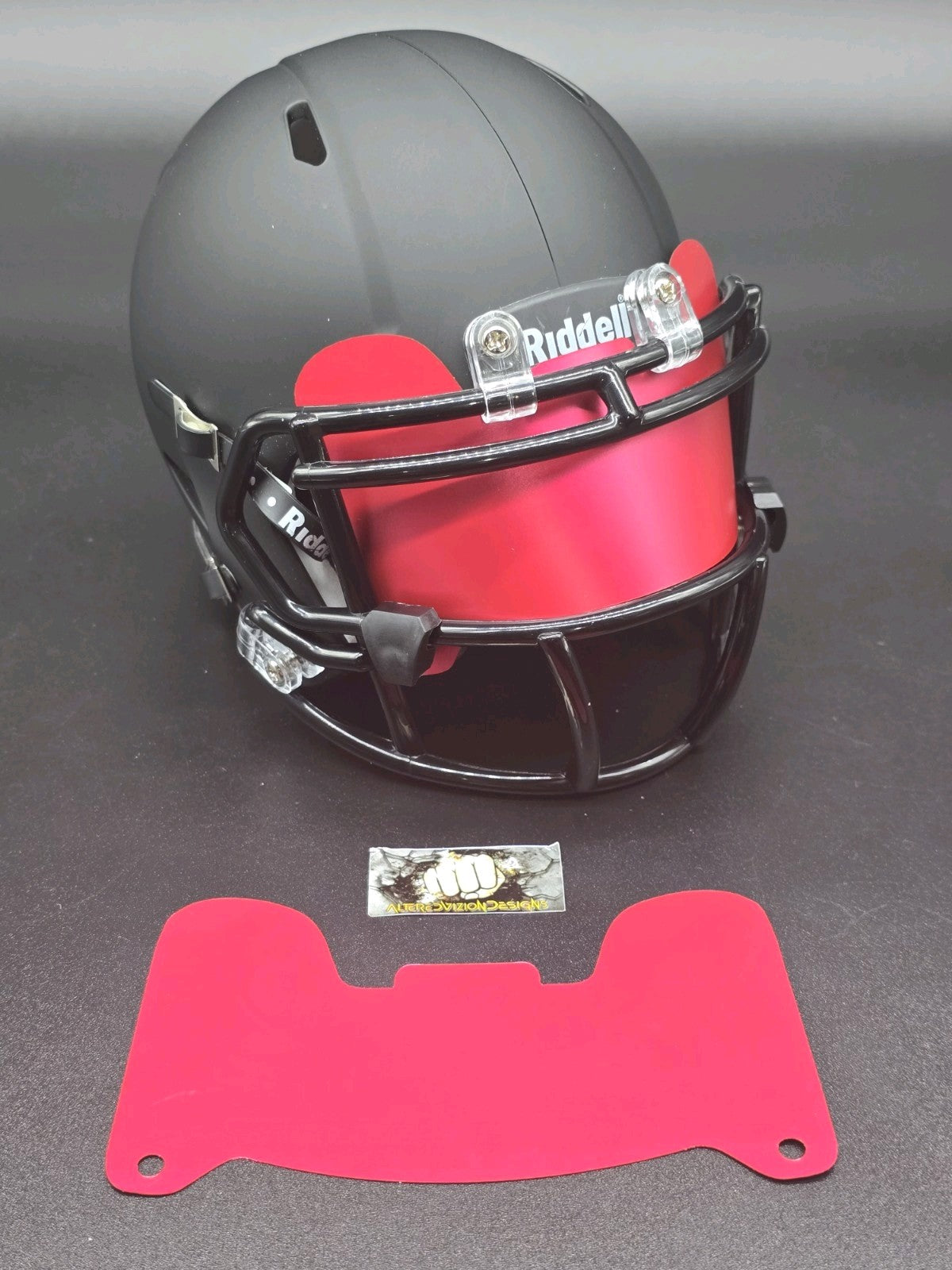 Custom Pink Blaze Mini Helmet Visor (Thin Flexi Style)  Riddell compatible