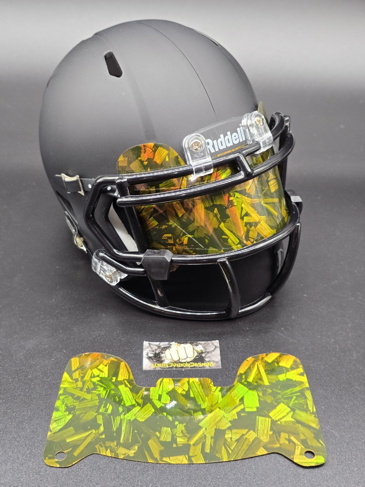 Custom Gold Gloss Mini Helmet Visor (Thin Flexi Style)  Riddell compatible