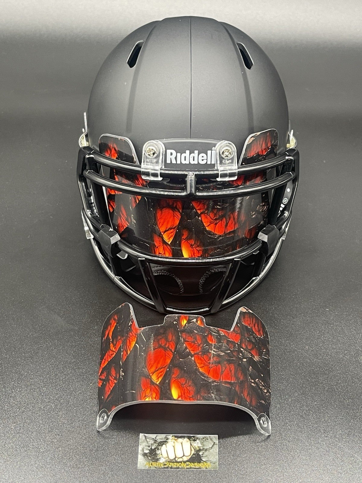 Molten Lava Custom Mini Helmet Visor (Hard Style) Riddell Compatible