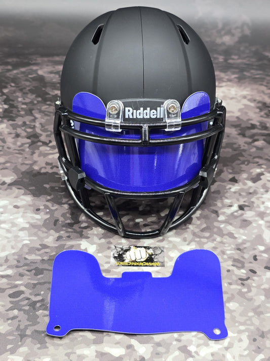 Custom Blue Gloss Mini Helmet Visor (Thin Flexi Style)  Riddell compatible
