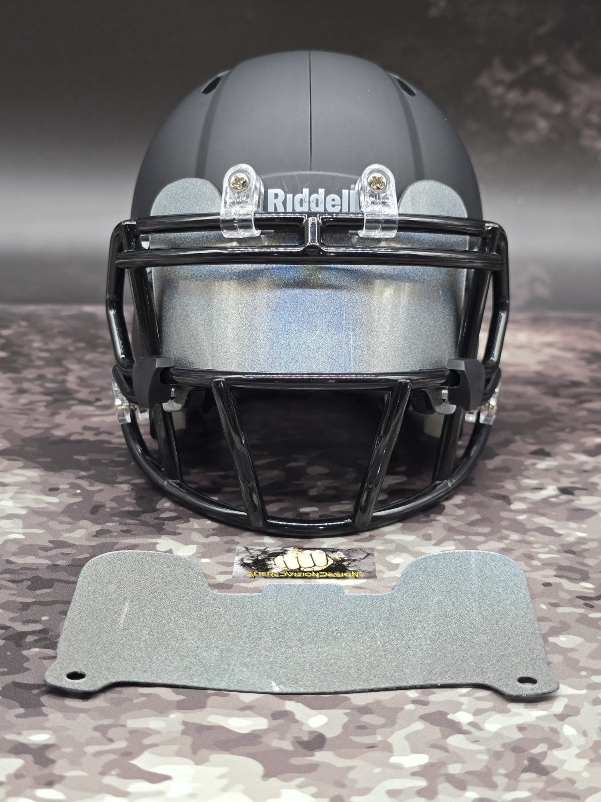 Custom Silver Gloss Mini Helmet Visor (Thin Flexi Style) Riddell compatible