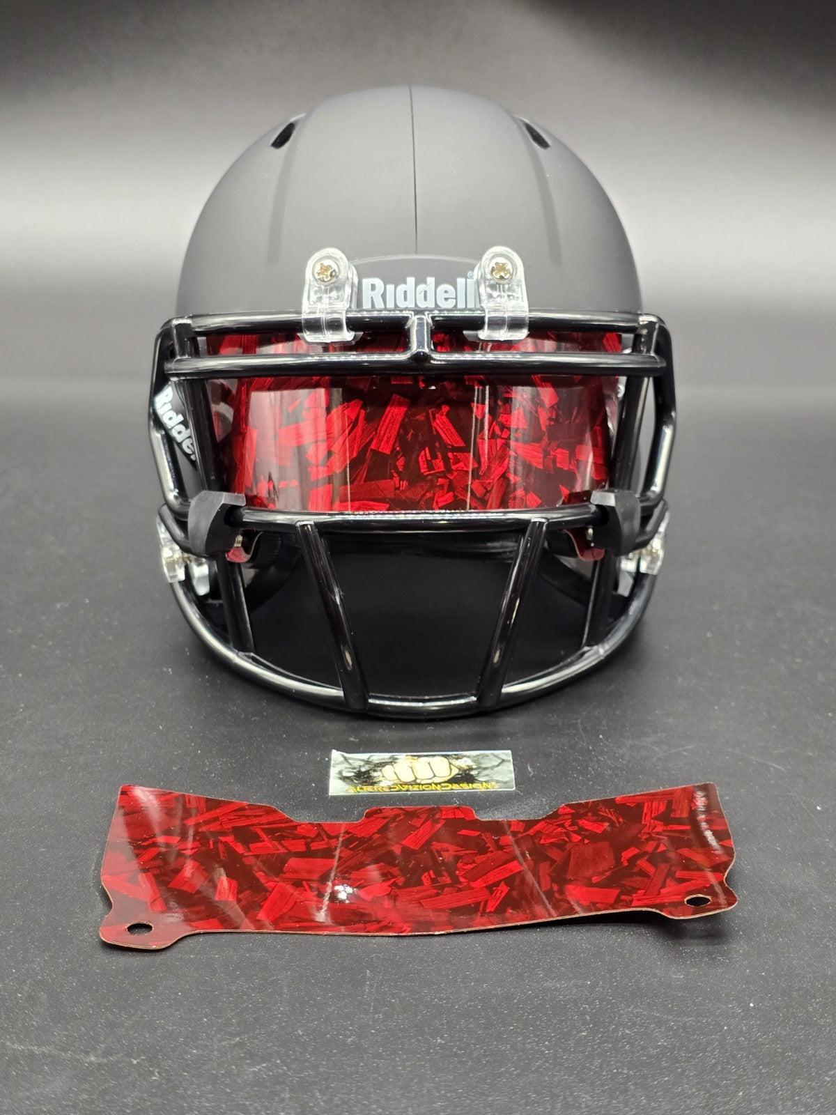 Custom Red Gloss Mini Helmet Visor (Thin Flexi Style) Riddell compatible