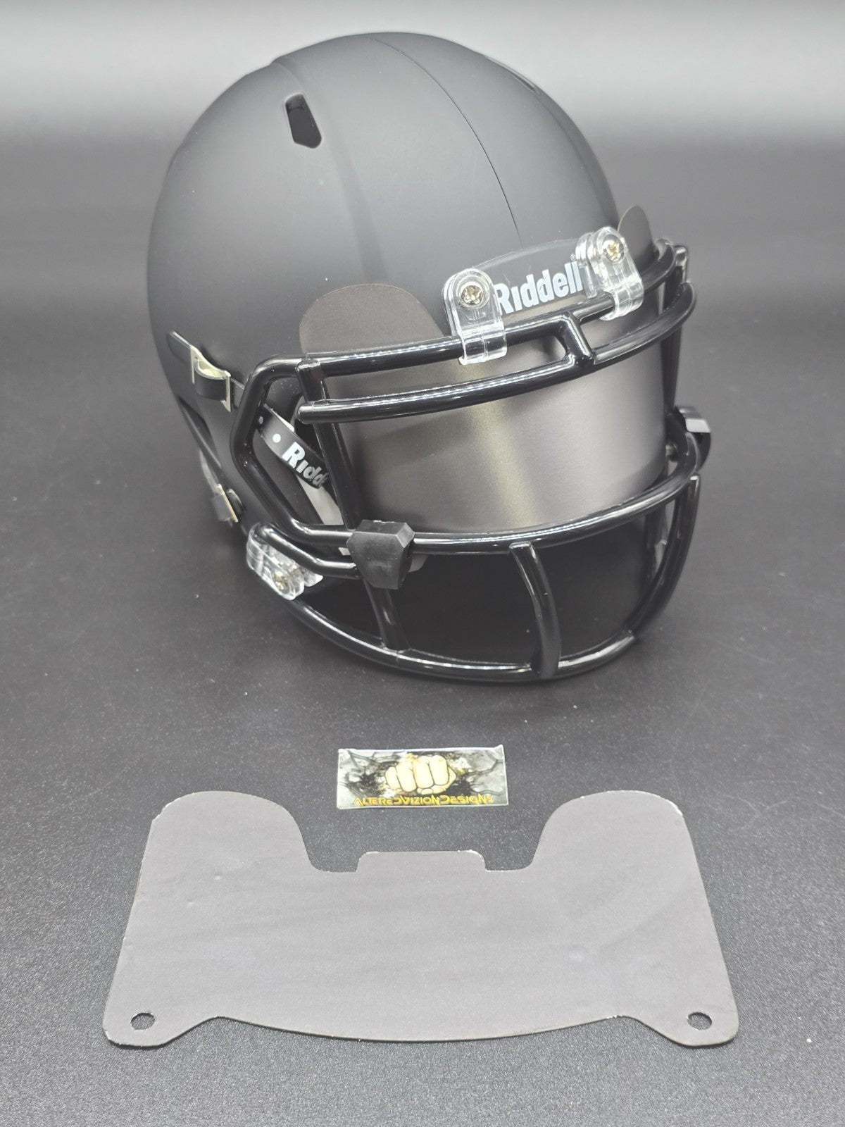 Custom Dark Gray Blaze Mini Helmet Visor (Thin Flexi Style)  Riddell compatible