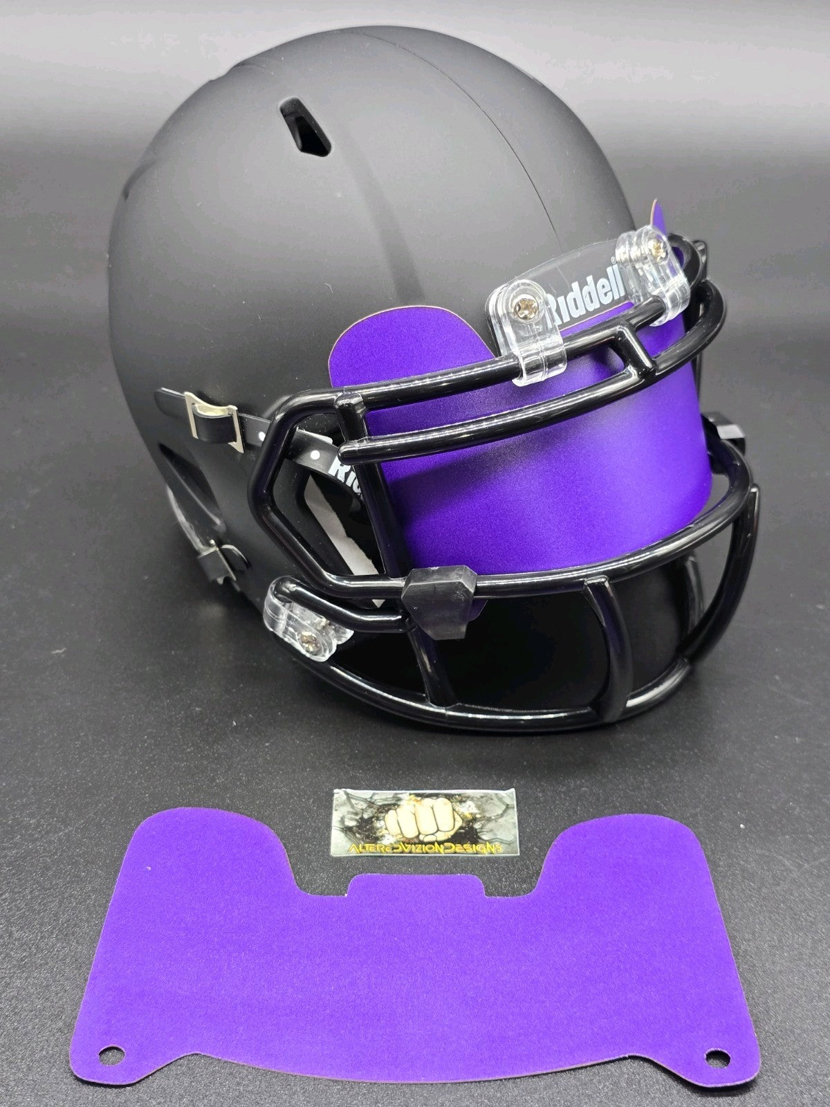 Custom Purple Matte Mini Helmet Visor (Thin Flexi Style)  Riddell compatible