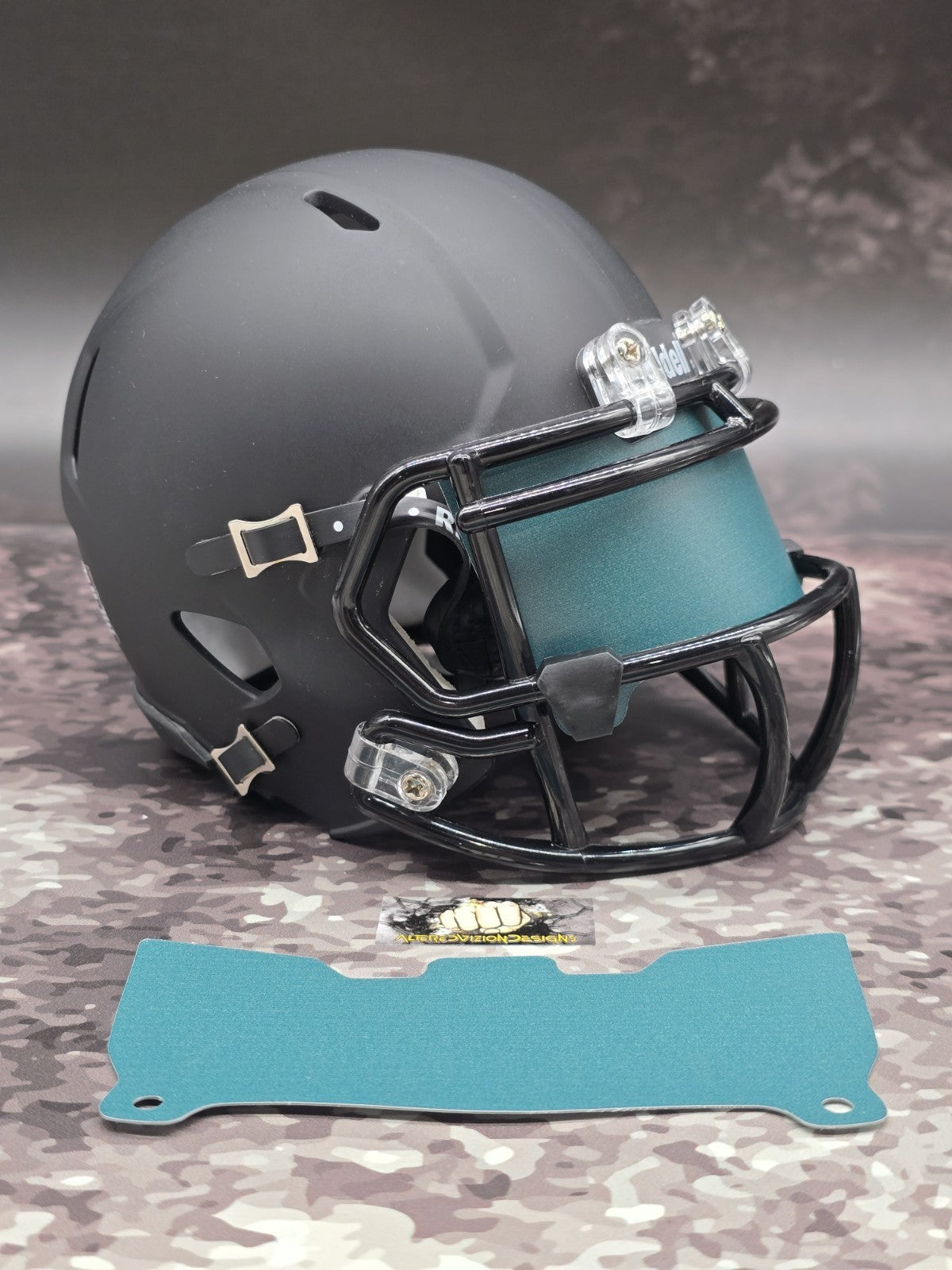 Custom Philly Green Mini Helmet Visor (Thin Flexi Style)  Riddell compatible