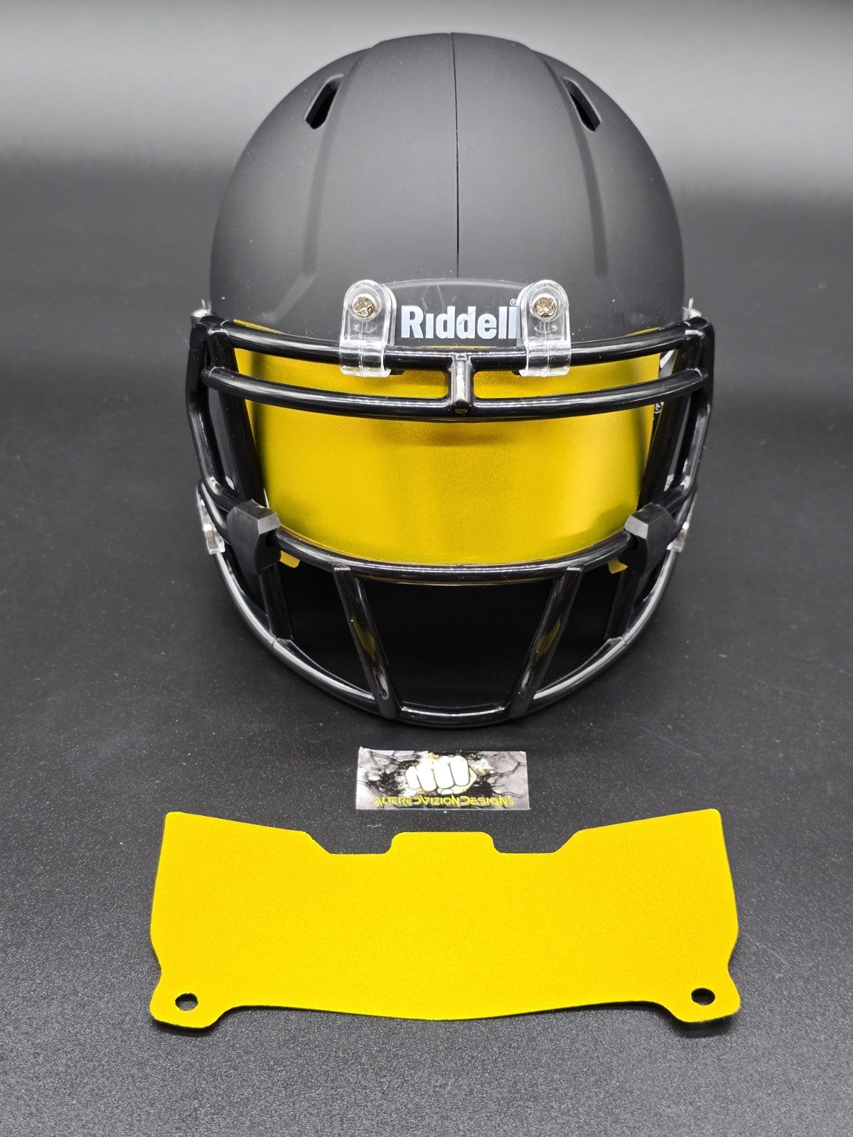 Custom Gold Blaze Mini Helmet Visor (Thin Flexi Style)  Riddell compatible
