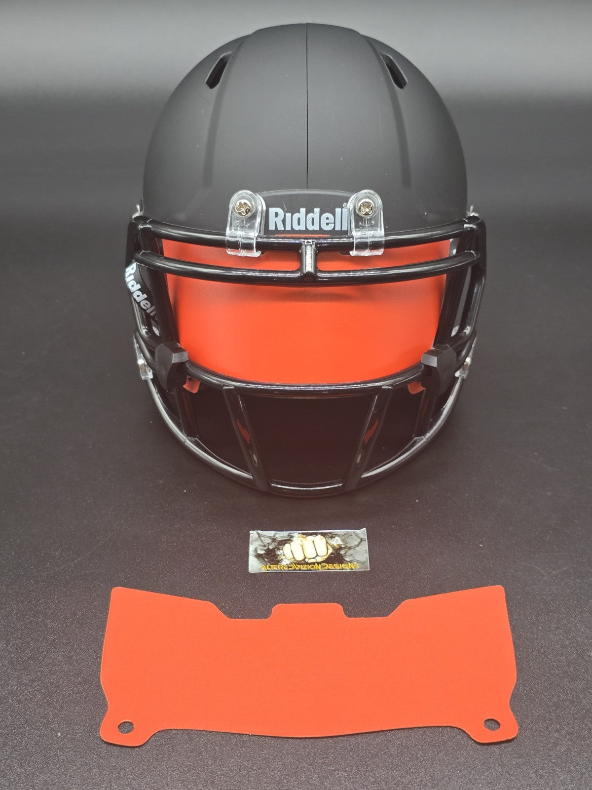 Custom Orange Matte Mini Helmet Visor (Thin Flexi Style) Riddell compatible