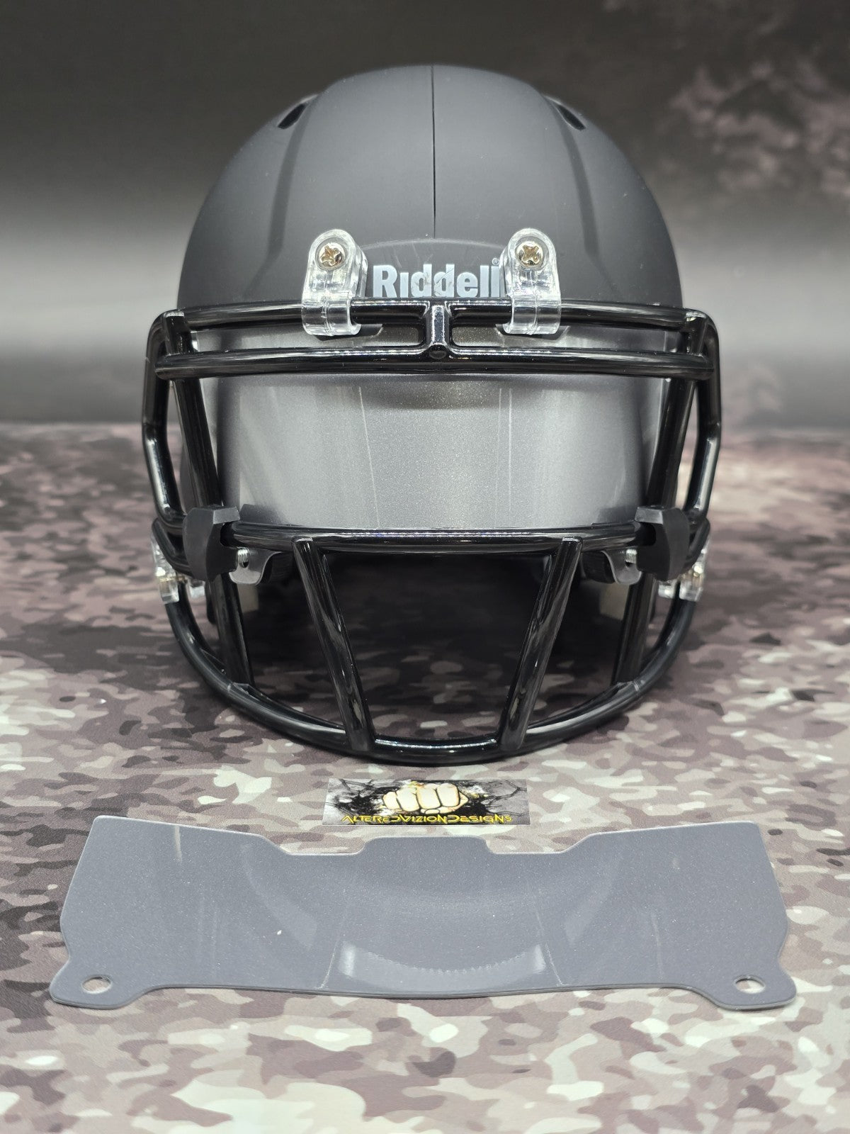 Custom Silver Gloss Mini Helmet Visor (Thin Flexi Style)  Riddell compatible