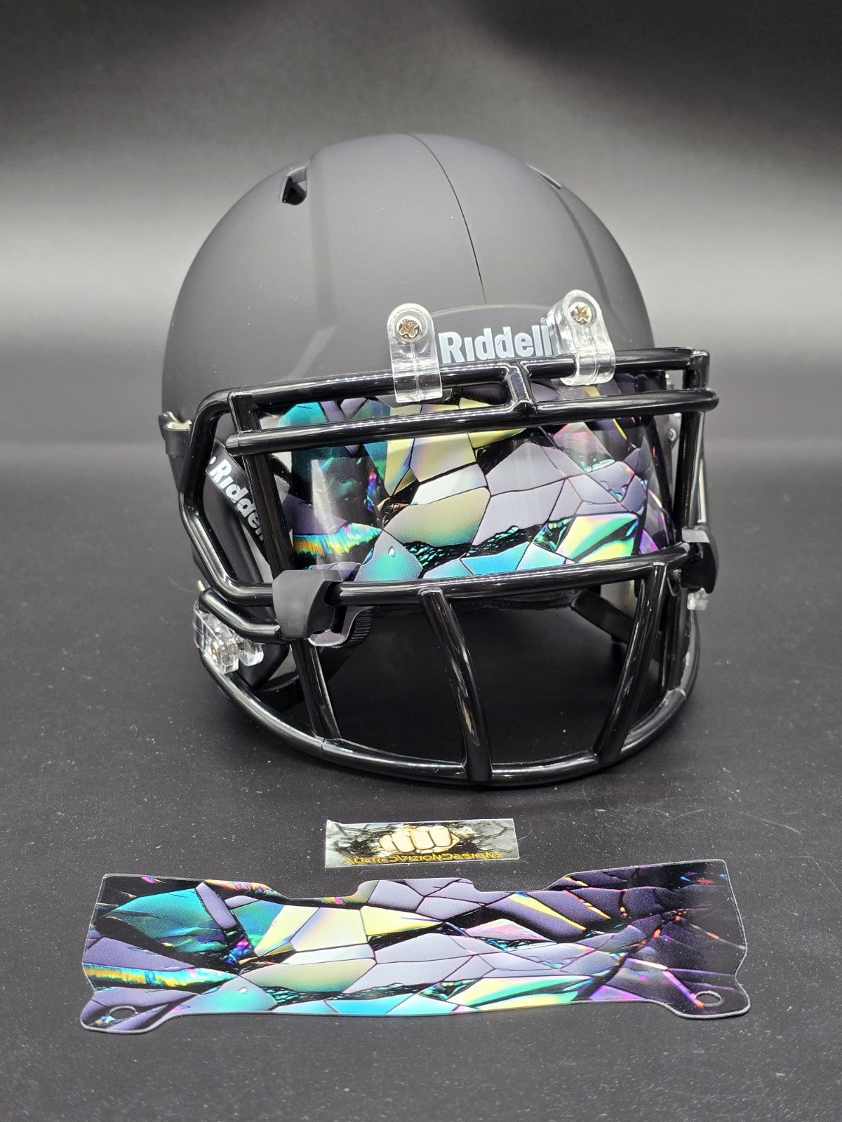Custom Stained Glass Mini Helmet Visor (Thin Flexi Style)  Riddell compatible