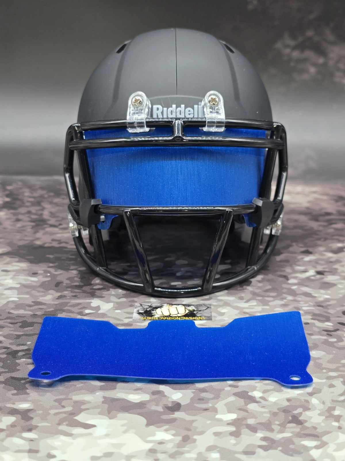 Custom Brushed Metal Mini Helmet Visor (Thin Flexi Style)  Riddell compatible