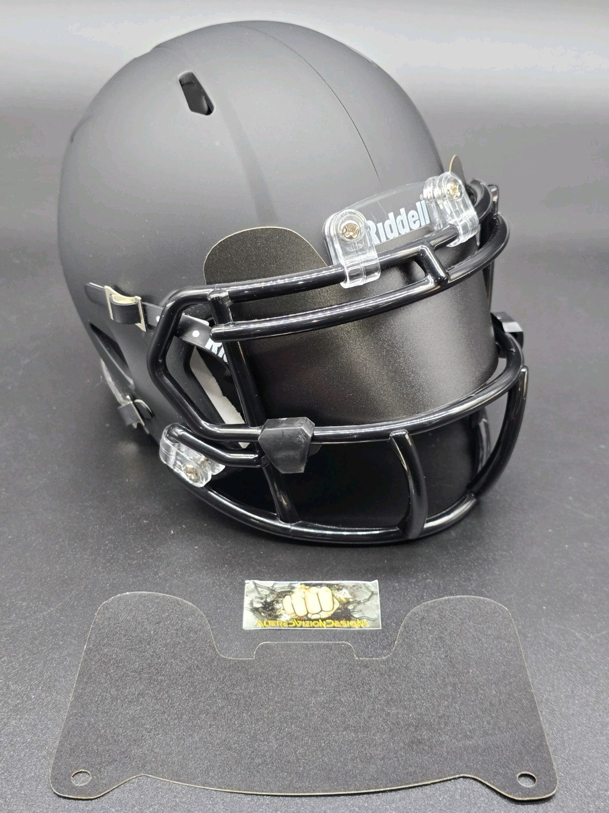 Custom Gray Matte Mini Helmet Visor (Thin Flexi Style)  Riddell compatible