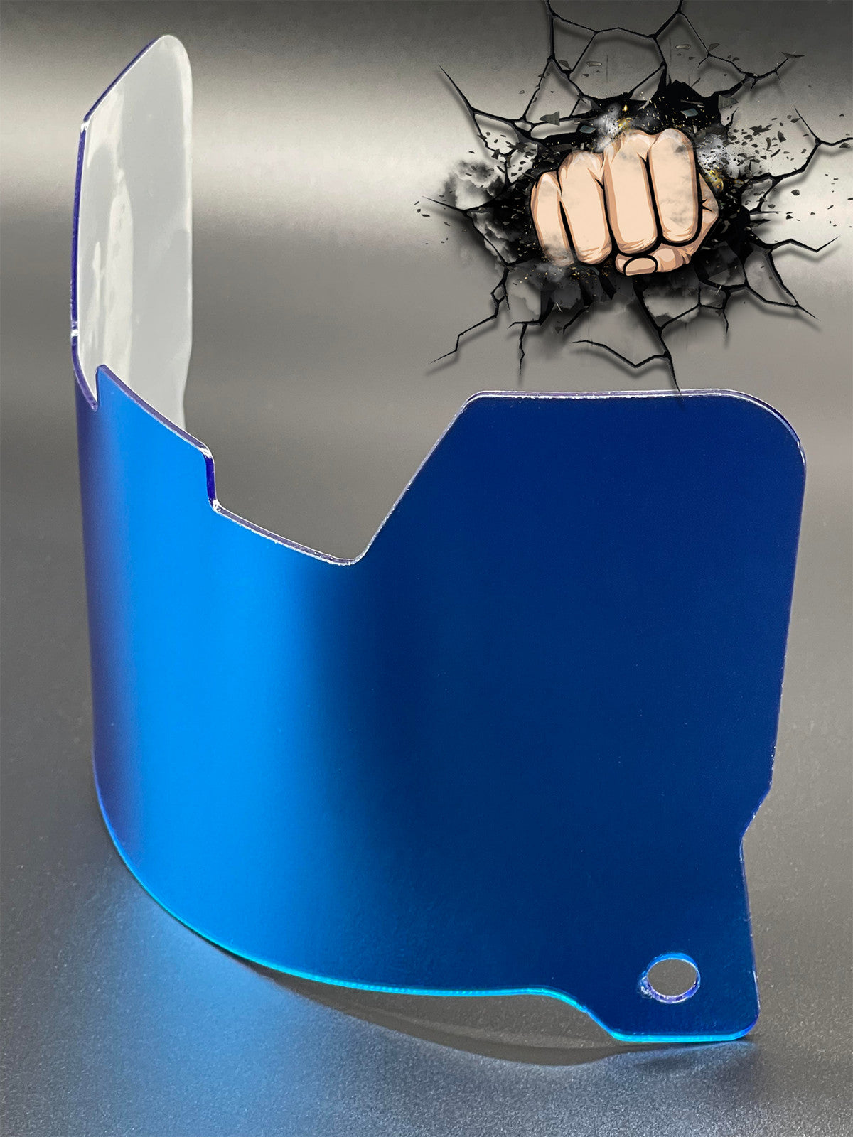 Powder Blue Chrome Full Size Visor (Display Only) Replica/Speed/Flex Compatible